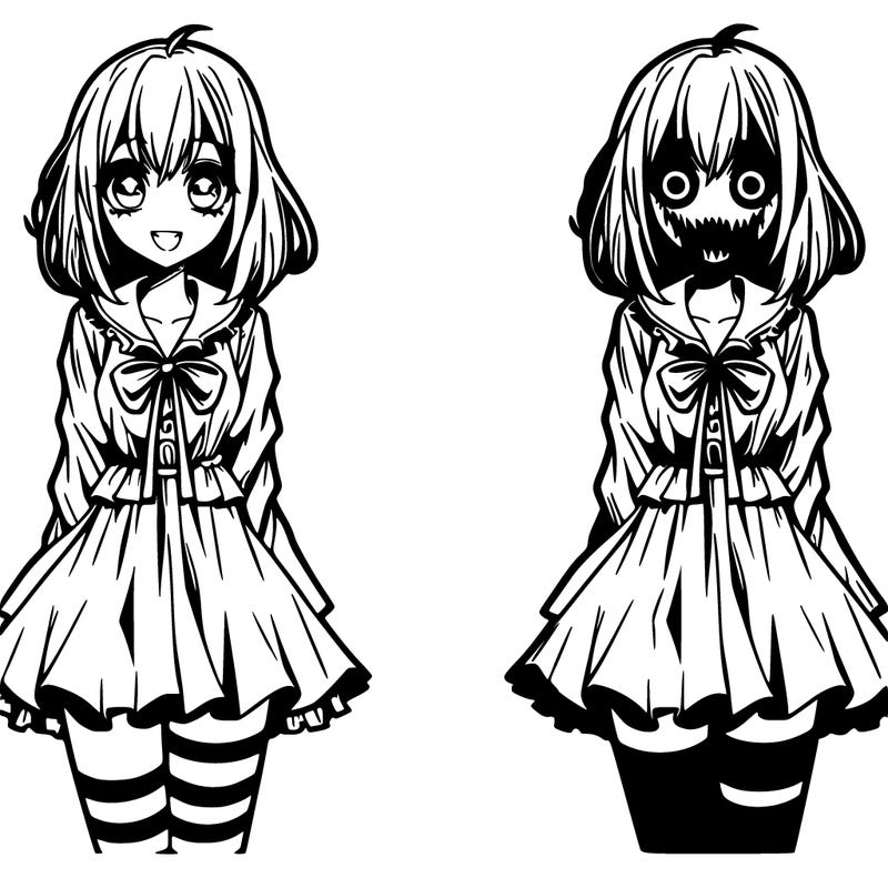 scary anime girl