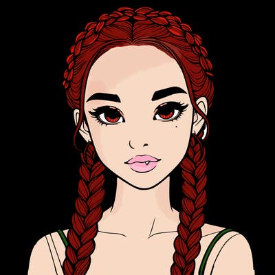 realistic girl with braids