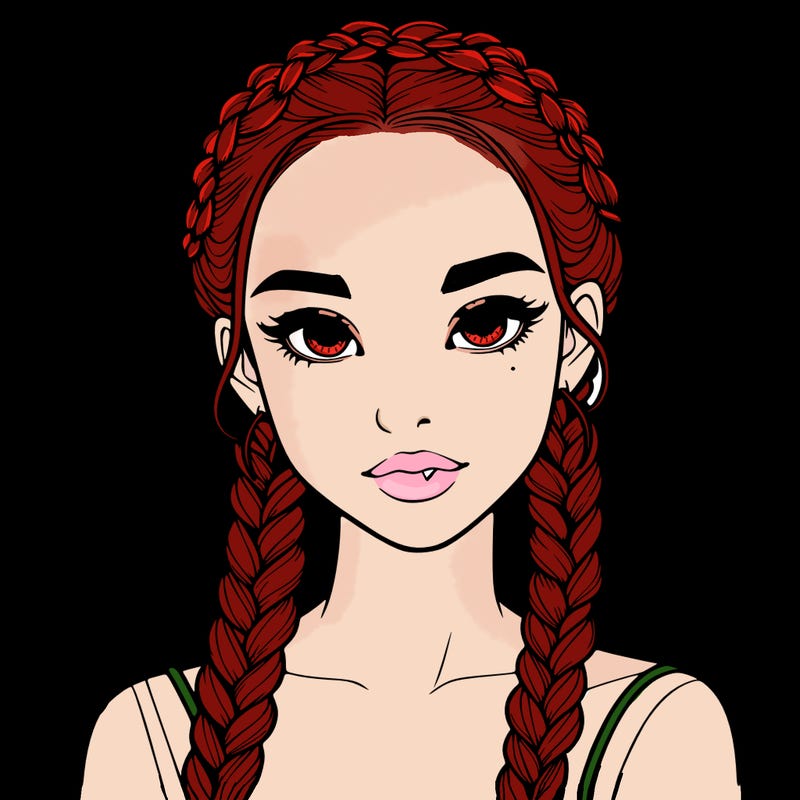 realistic girl with braids