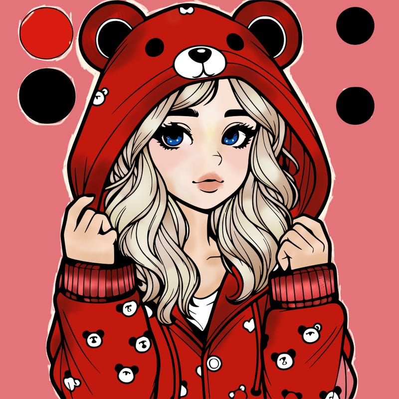 realistic girl in a animal pjs hoodie