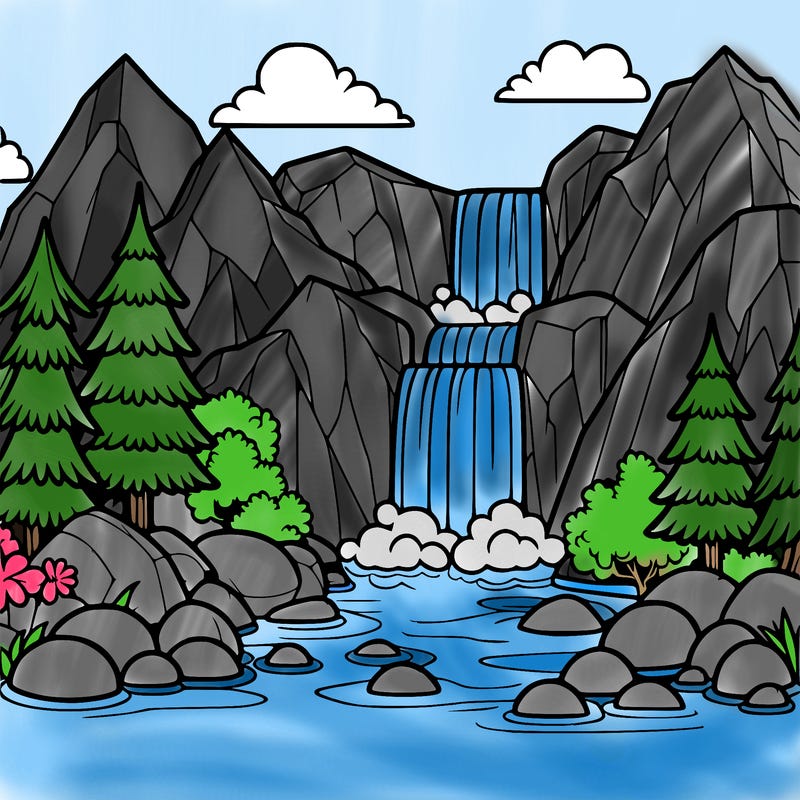 waterfall in mountain