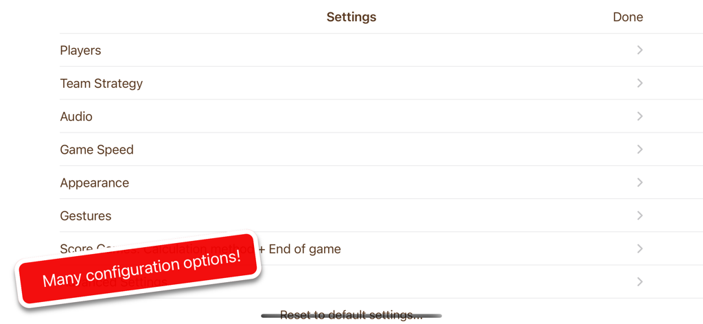 El menú de configuración de la aplicación Buraco Internacional con opciones para jugadores, estrategia y velocidad del juego.