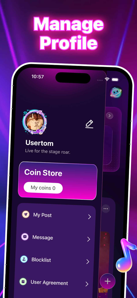 Bubee 음악 앱에서 사용자 프로필을 관리하는 인터페이스