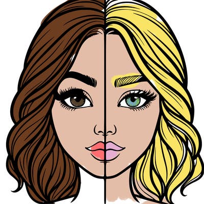 realistic girl split half