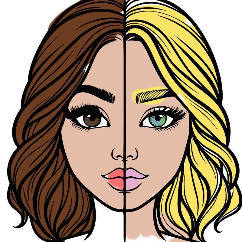 realistic girl split half