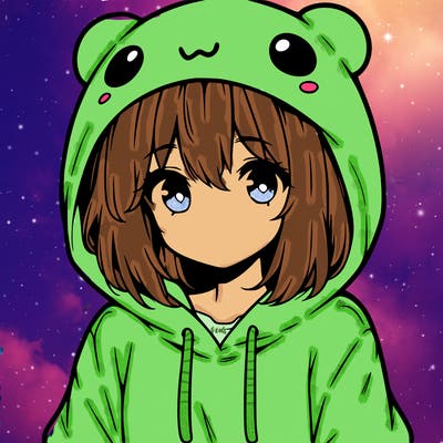 anime cute girl with hoodie