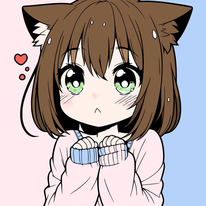 shy anime catgirl