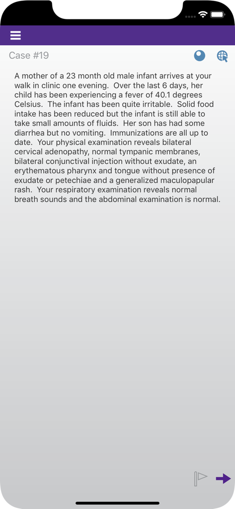 Family Medicine Study Guide - Pediatric clinical case study within the Family Medicine Study Guide mobile app