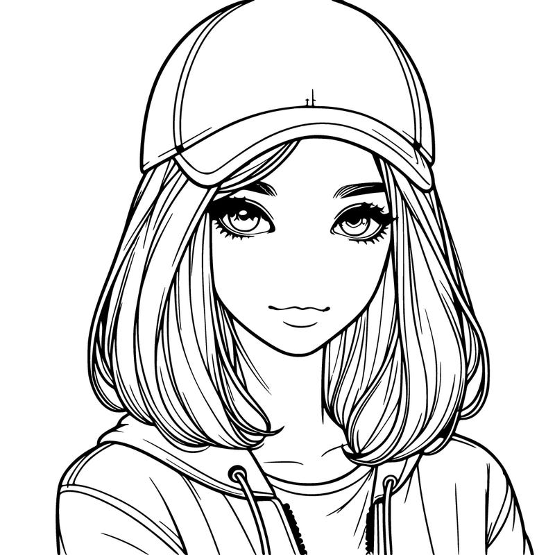 realistic girl with cap