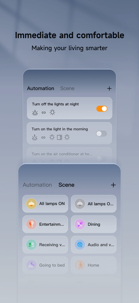 ORVIBO Home - ORVIBO Home app interface for managing smart home automations and scenes
