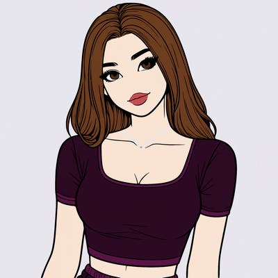 realistic girl with crop top