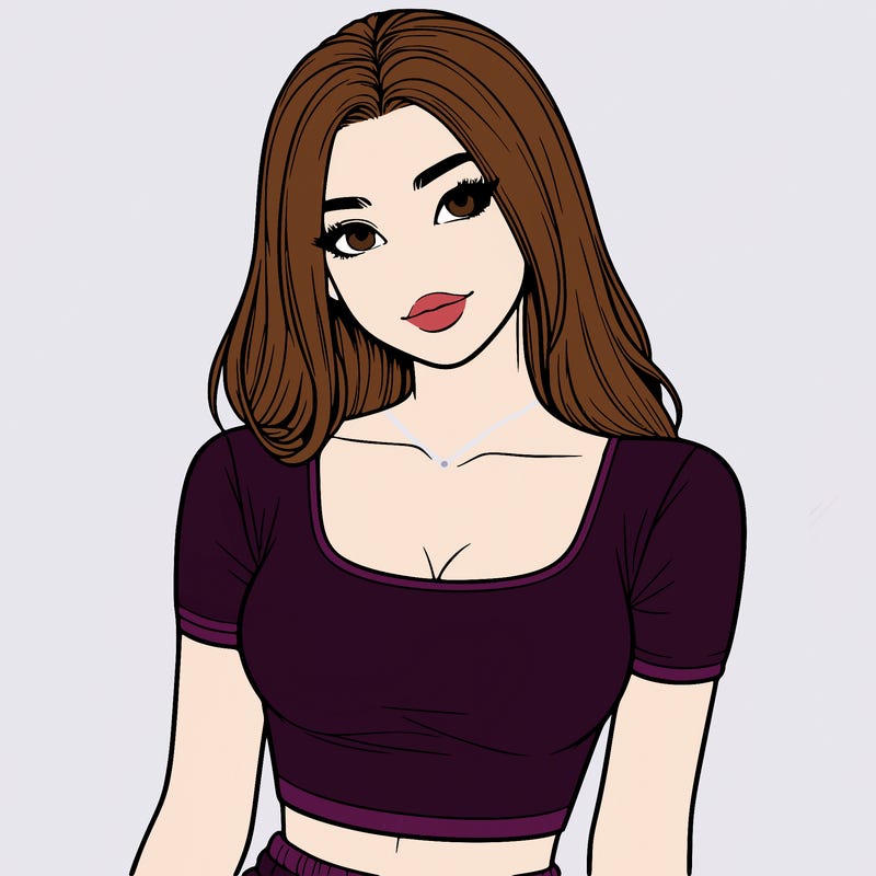 realistic girl with crop top