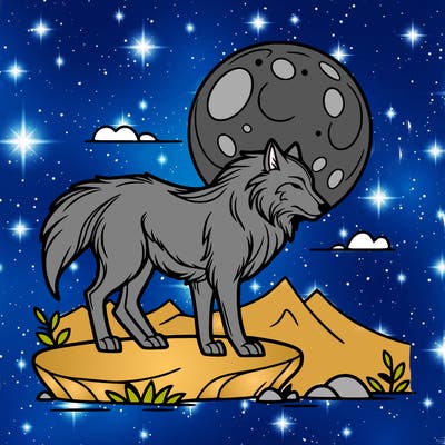 wolf moonlight
