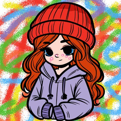 girl in a hat and hoodie