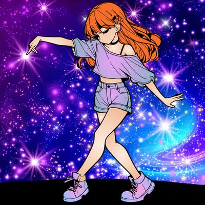 realistic girl danceing