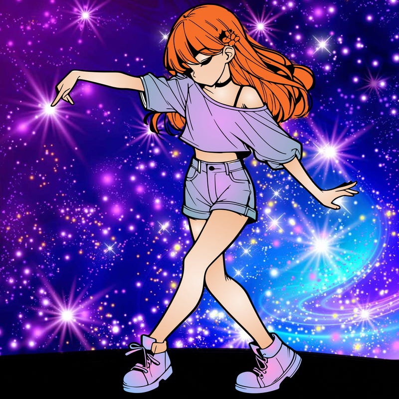 realistic girl danceing