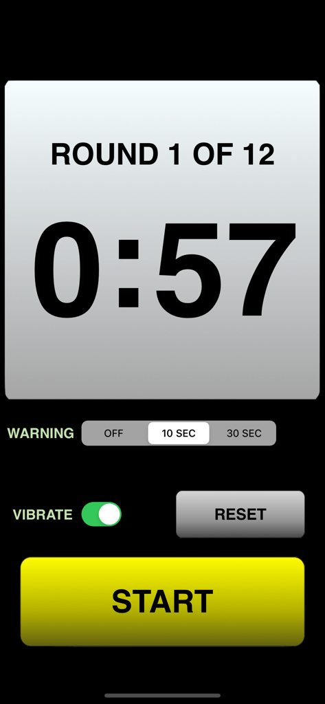 Boxing Round Timer - Boxing Round Timer interface showing round counter and countdown clock