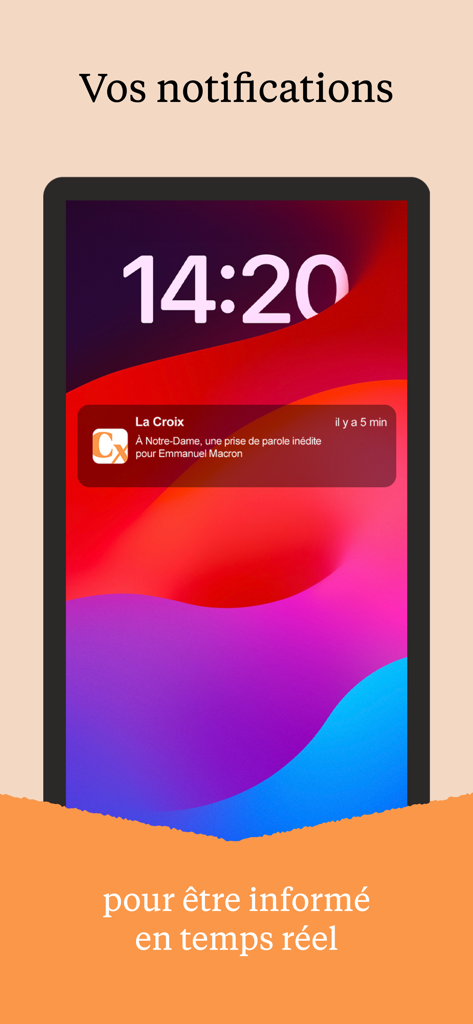 Tela de smartphone mostrando uma notificação de notícias do aplicativo La Croix