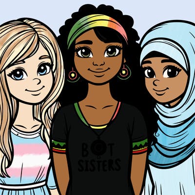 three sisters with a best sisters necklace