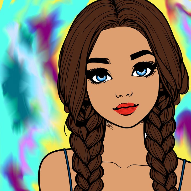 realistic girl with braids
