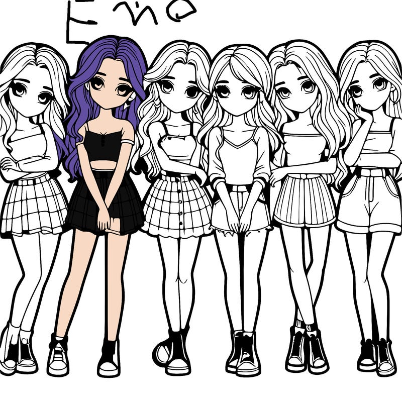 a group of girls realistic