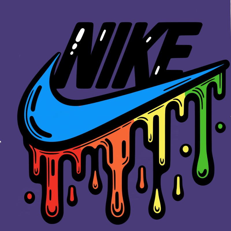 dripping nike logo