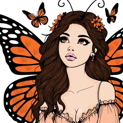 butterfly fairy realistic girl