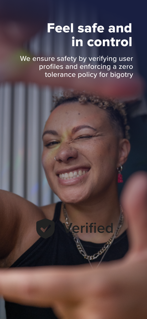 Hiki: Autism ADHD & ND Dating - A verified user profile on Hiki dating app showing safety features and a zero tolerance policy for bigotry