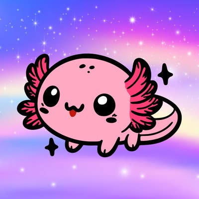 cute easy baby axolotl