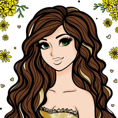 pretty woman with long wavy hair