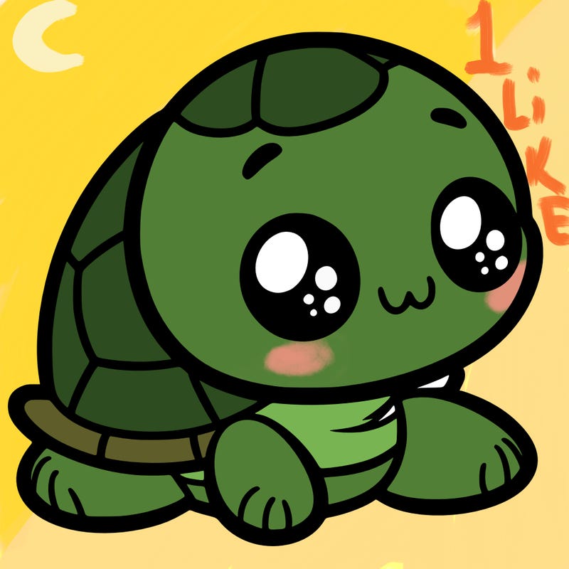 cute little animated turtle