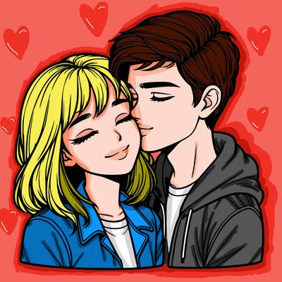 realistic girl and boy  love