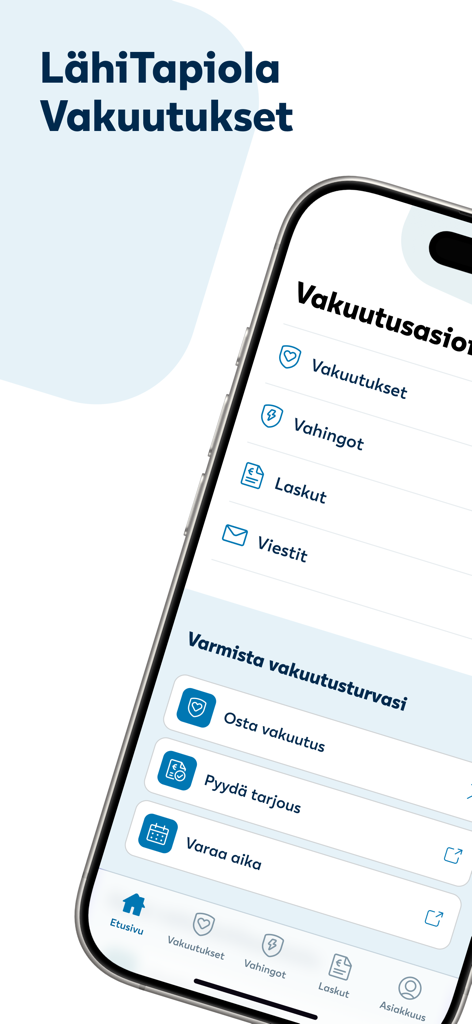 LähiTapiola - Mobile interface of the LahiTapiola insurance app showing policy management options