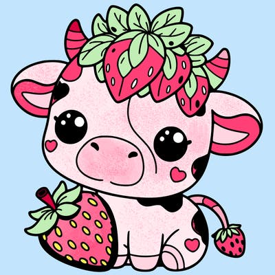cute strawberry cow