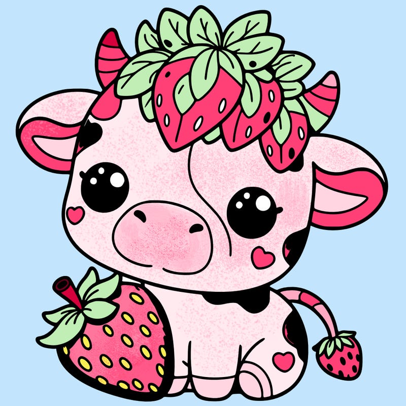 cute strawberry cow