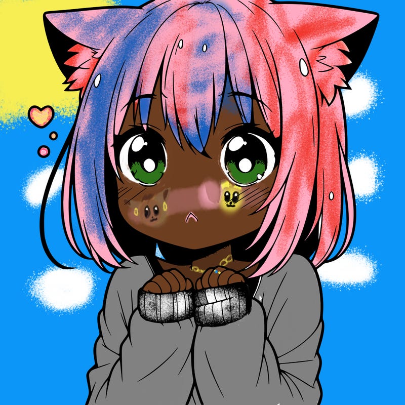 shy anime catgirl