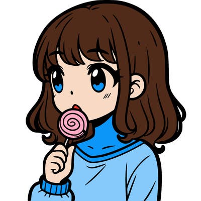 girl eating a lollipop