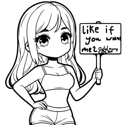 girl in a cute crop top holding a blank sign