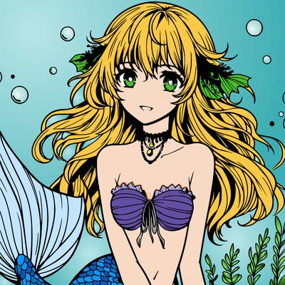 realistic anime mermaid girl