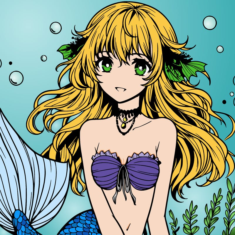realistic anime mermaid girl