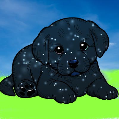 a cute realistic puppy