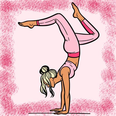 a woman doing a handstand