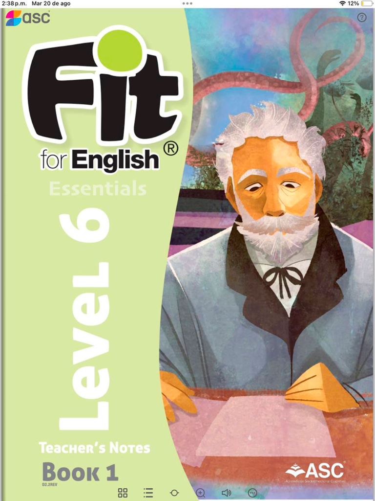 ASC - Capa do livro didático digital Fit for English Essentials Level 6 dentro do aplicativo educacional ASC