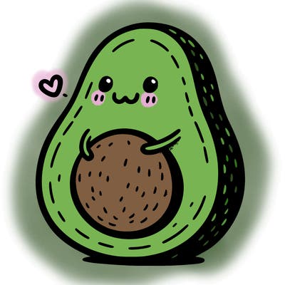 an avocado hugging an avocado