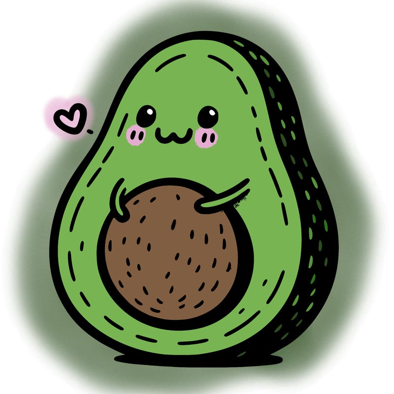 an avocado hugging an avocado