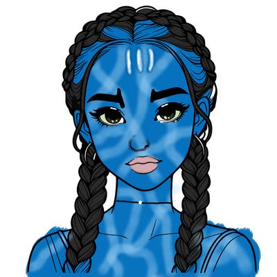 realistic girl with braids