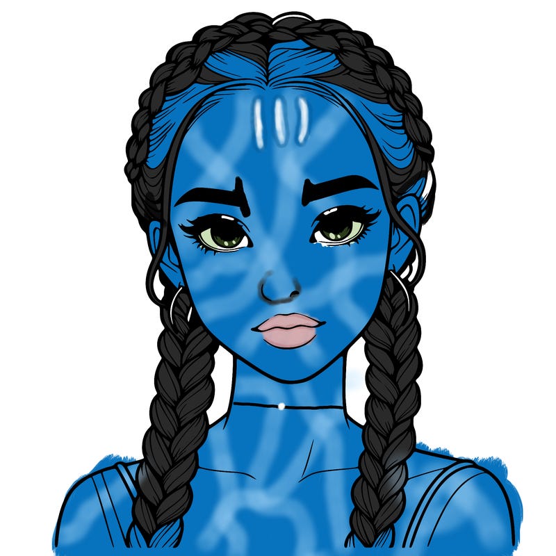 realistic girl with braids