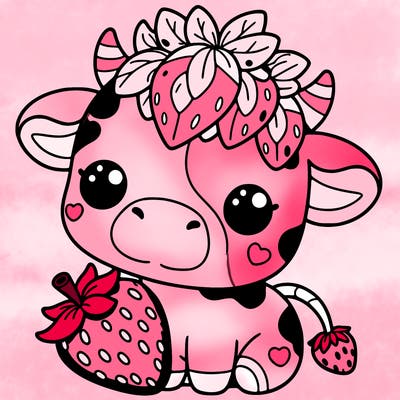 cute strawberry cow