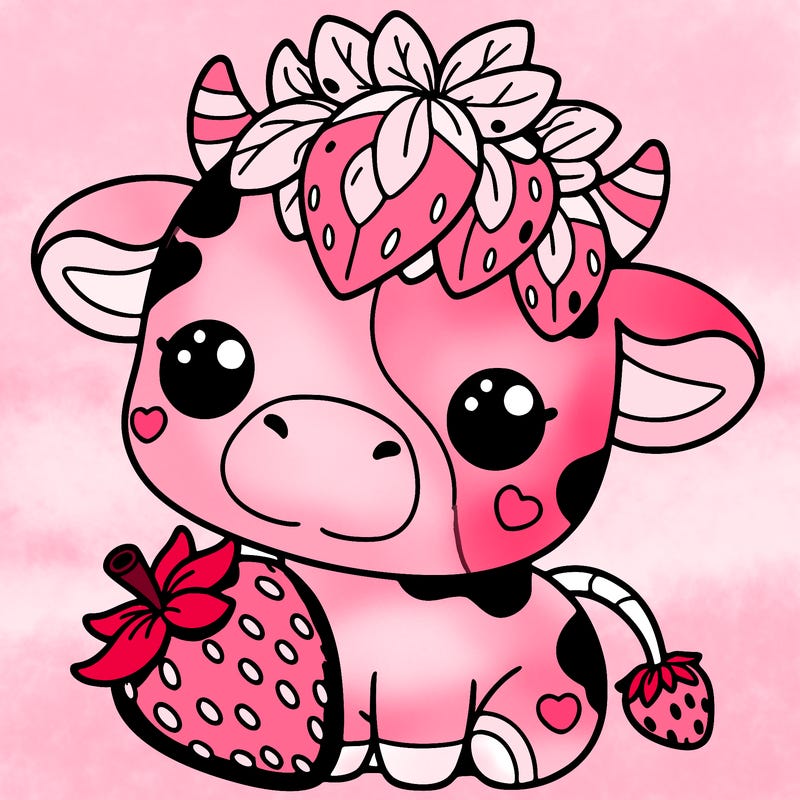 cute strawberry cow