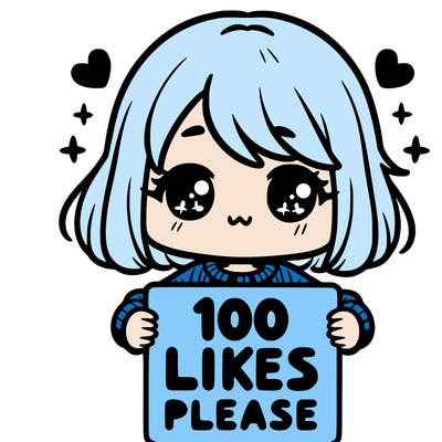 cute girl holding a sign saying 100 likes please
